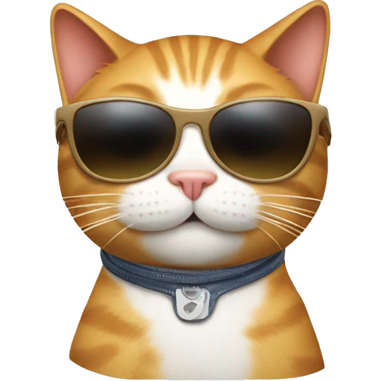 Cat with sunglasses on airplane emoji