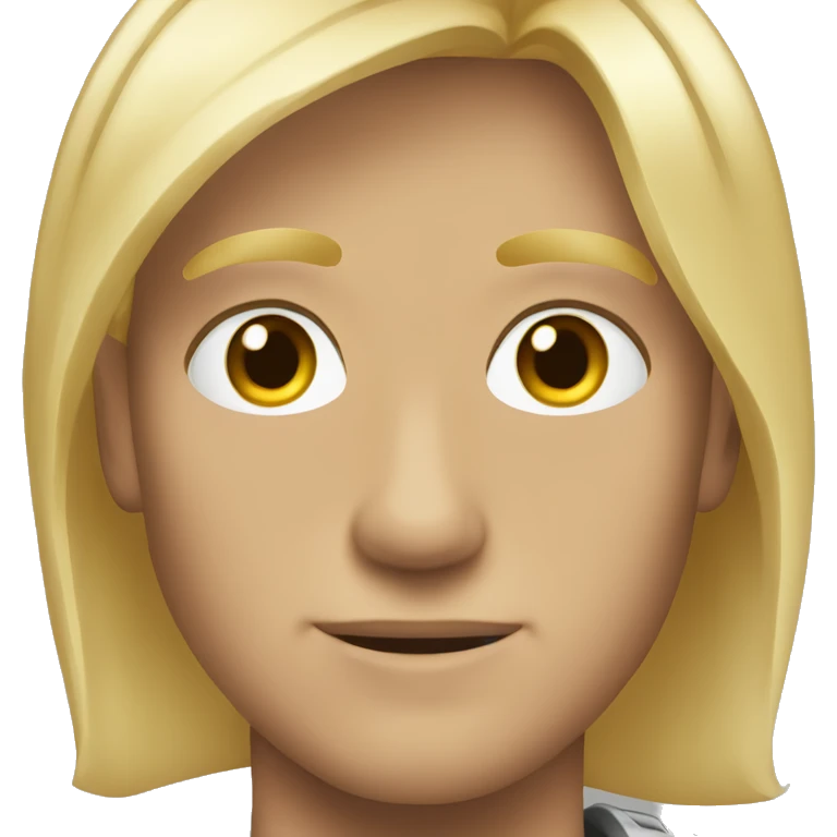 Blonde hair brown eyes solder man emoji
