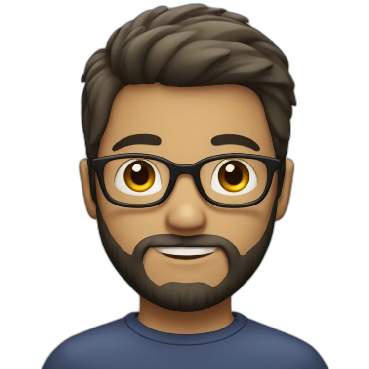 boy with beard, glasses and little hair emoji