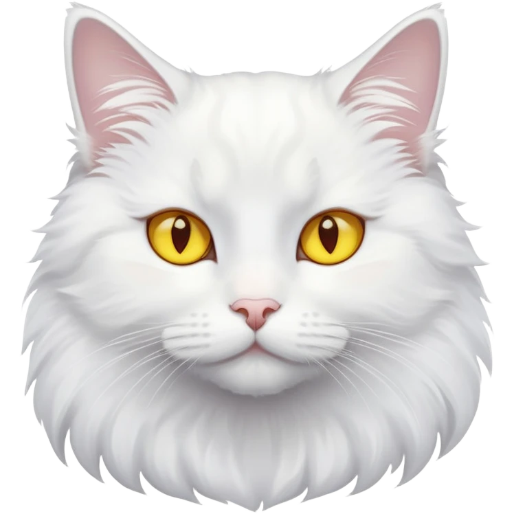 Pure white cat with yellow eyes emoji