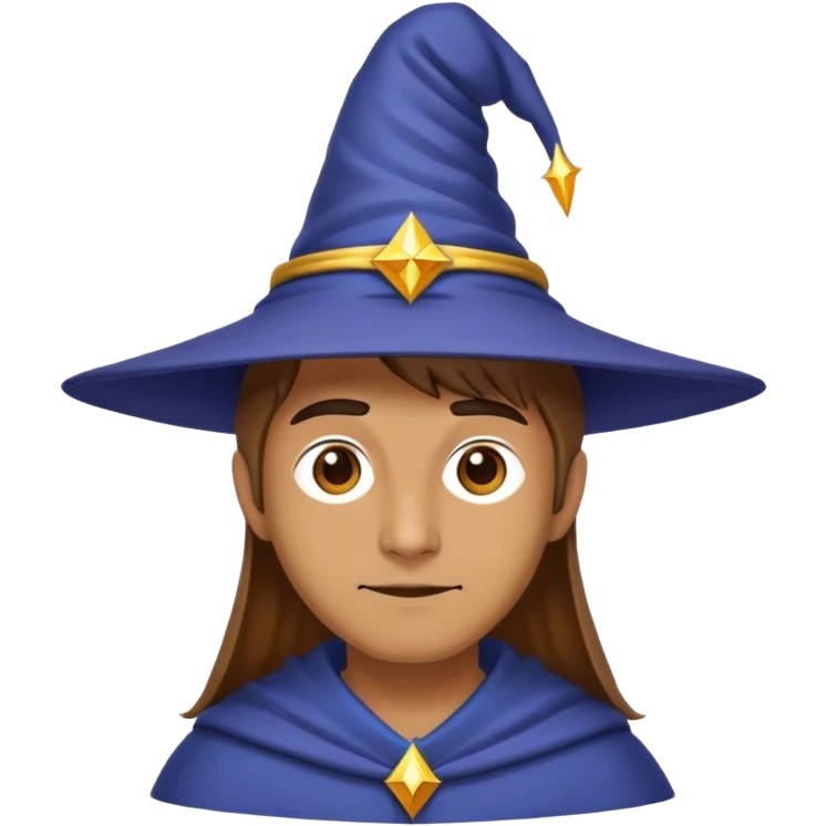 Me wearing a wizard hat emoji