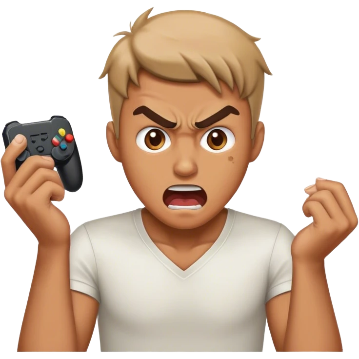 guy getting mad while playing a video game  emoji