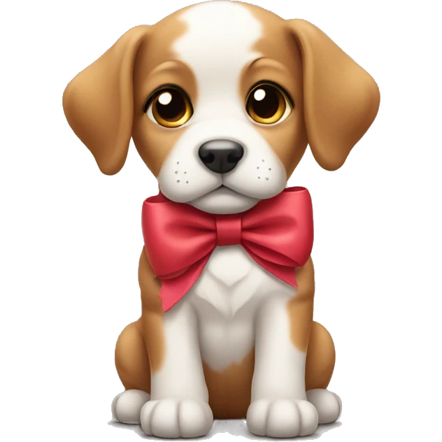 Puppy with a bow emoji