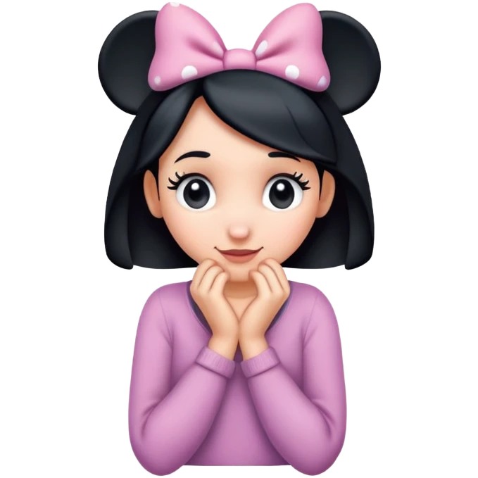 Minnie, Hands behind back, shy, bashful emoji