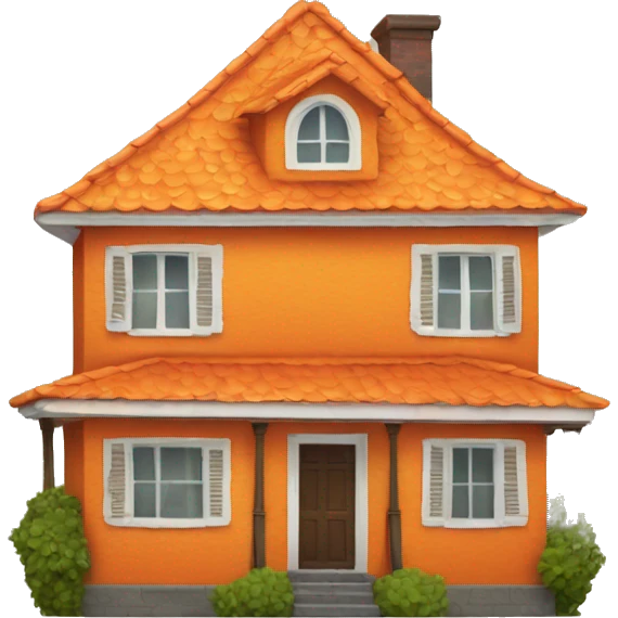 House that looks like a Valencia orange  emoji