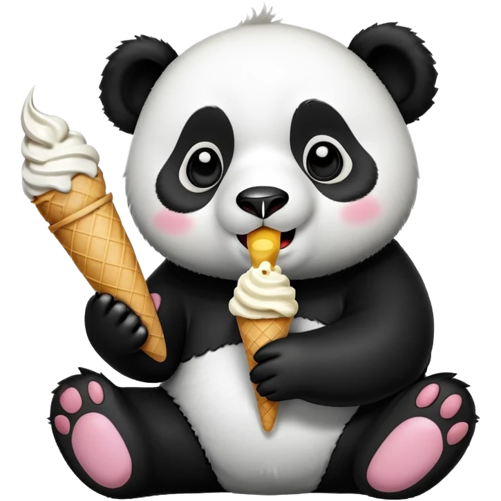 Panda eating ice cream emoji