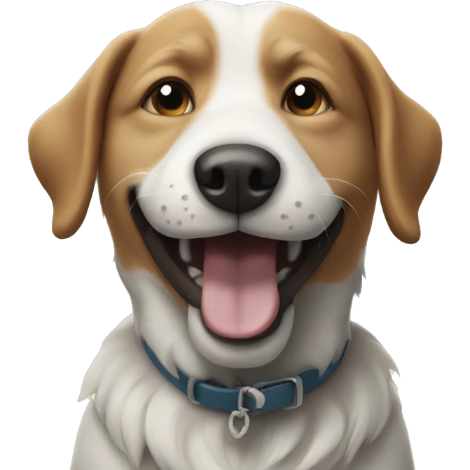 happy dog under cloudy sky emoji