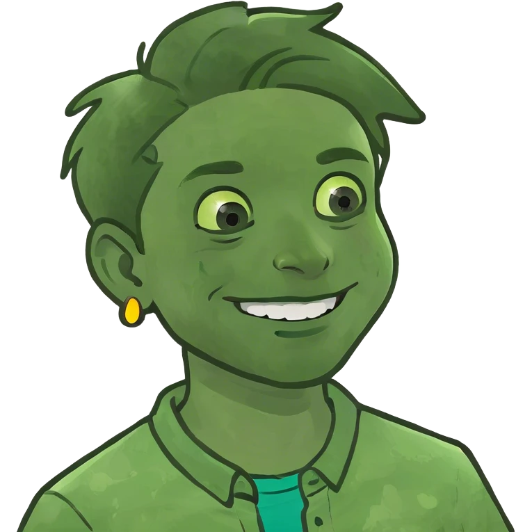 smiling boy with earrings indoors emoji