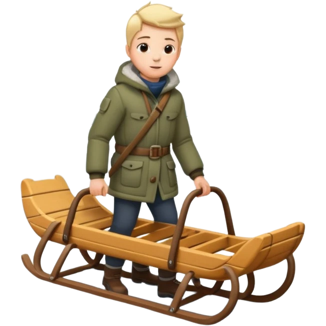 Eland voor slede in dennenbos  emoji