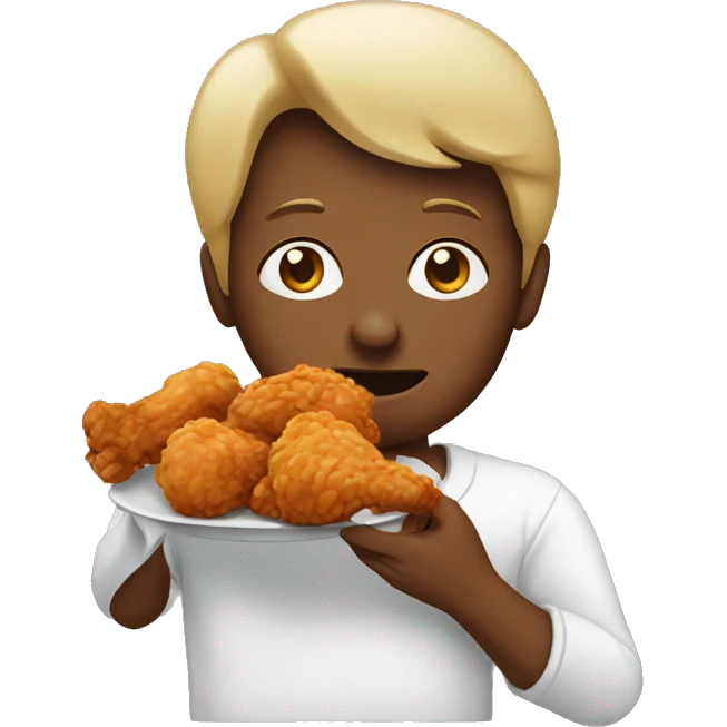 person eating fried chicken  emoji