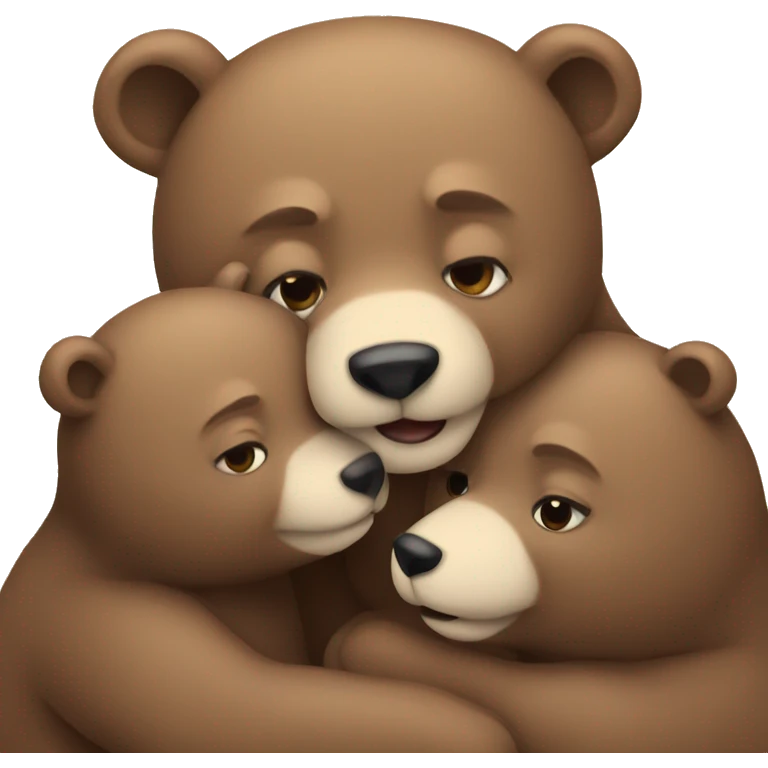 Cute bears cuddle  emoji