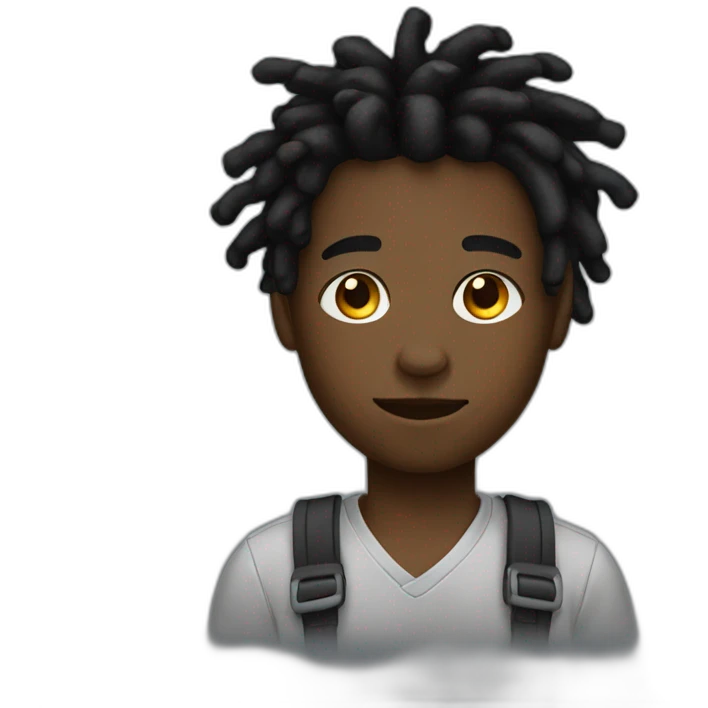 black uni boy dreads emoji