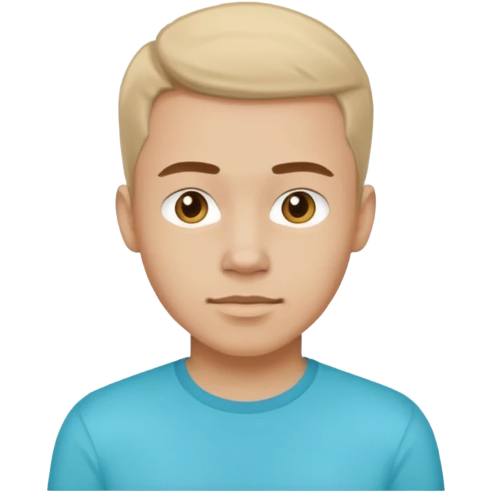 jaunas vyras su cyan marškinėliais emoji