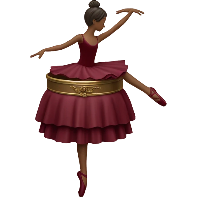 burgundy music box with ballerina standing back emoji