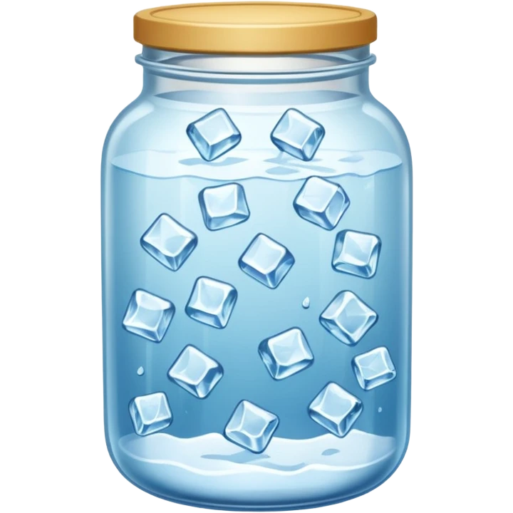 SLIM ICE JAR WITHOUT LID ON WITH LOTS OF ICE emoji