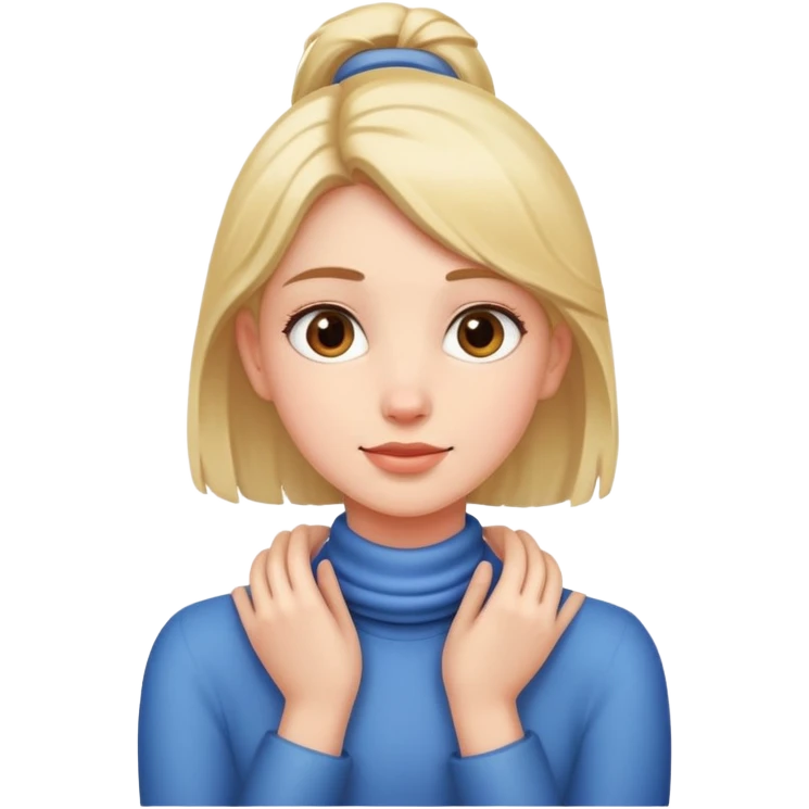 Girl with hands around her neck emoji