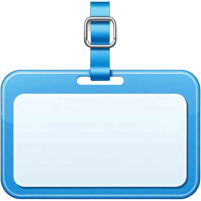 blue name tag sticker emoji