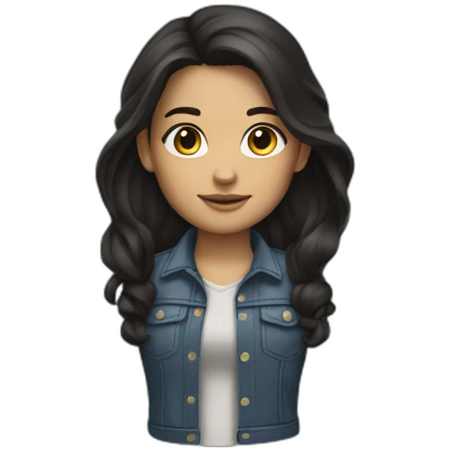 Girl dark hair drive truck emoji