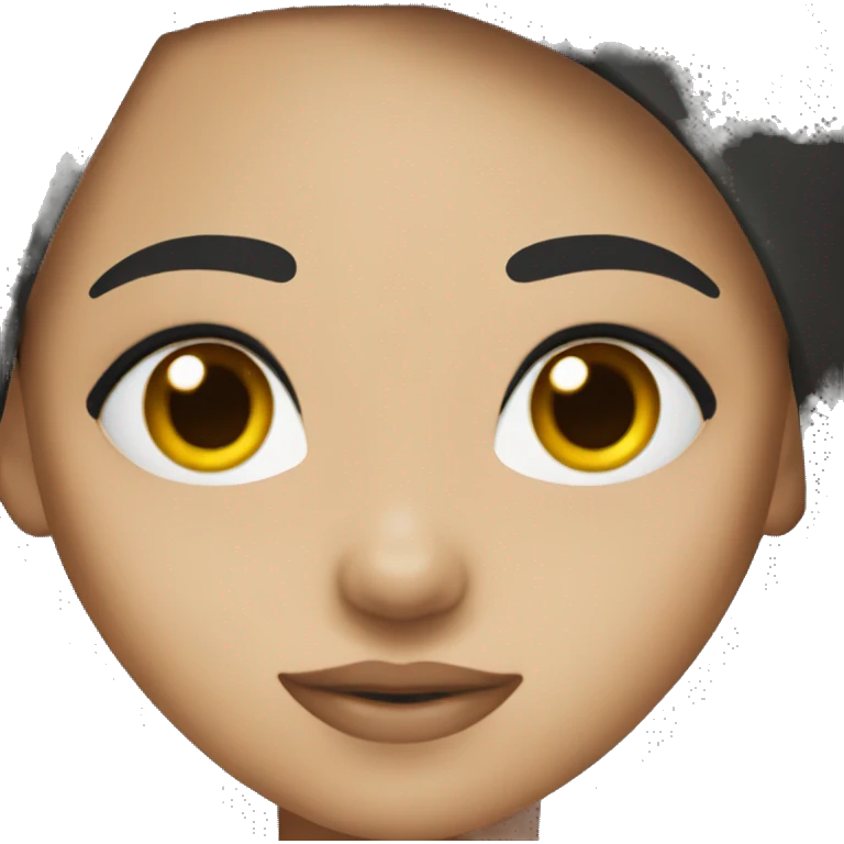 girl with dark brown eyes long straight black hair emoji