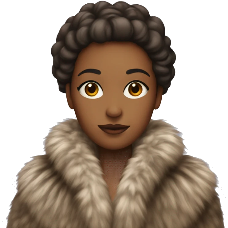 british female with a furcoat and makeup emoji