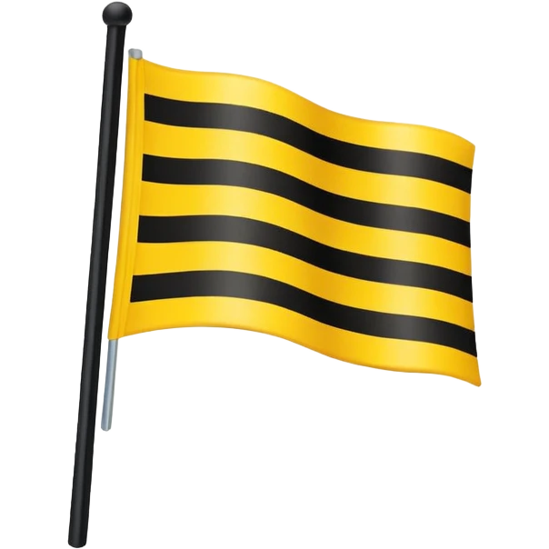 Create 2 yellow lined and 1 black lined flag emoji and put black line between yellow lines emoji
