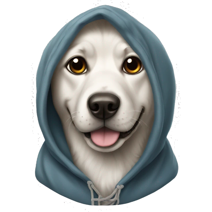Dog wearing hoodi emoji