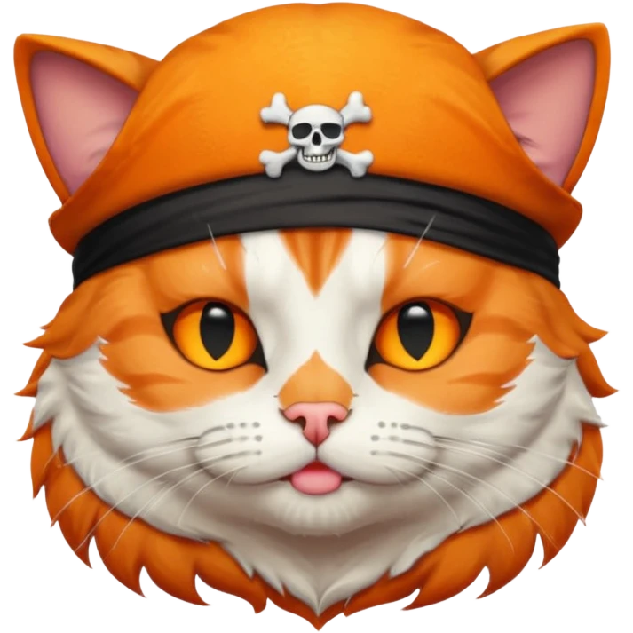 pirate cat with closed eye emoji