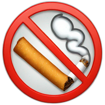 No smoking with no smoking written emoji