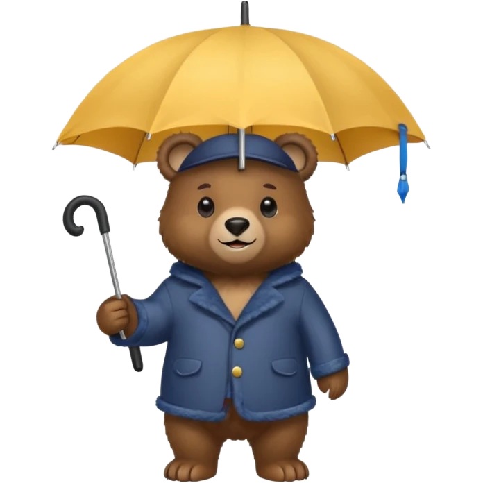 Bear with umbrella emoji