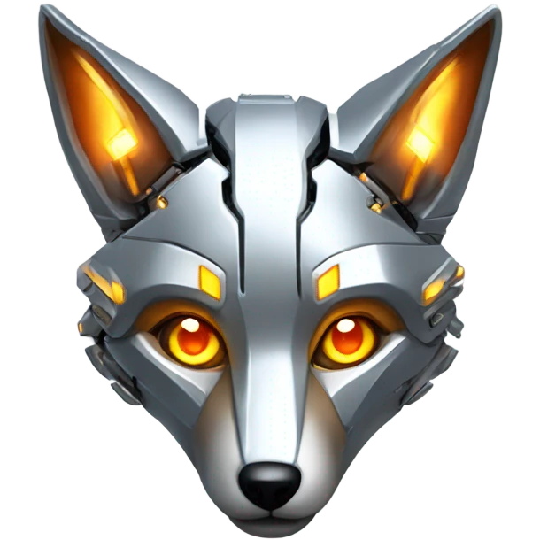 Robot Fox terminator face emoji