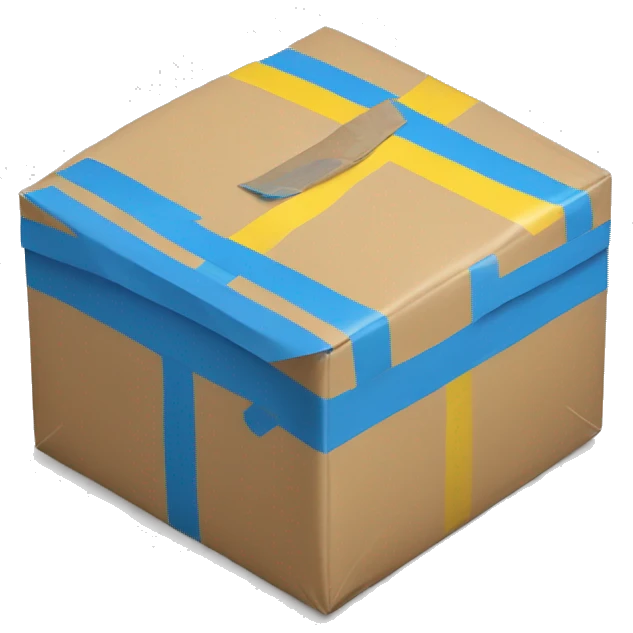 shipment parcel with yellow and blue stripes emoji