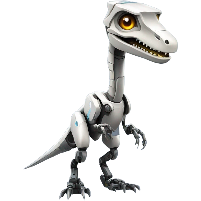 robot velociraptor with laser eyes emoji