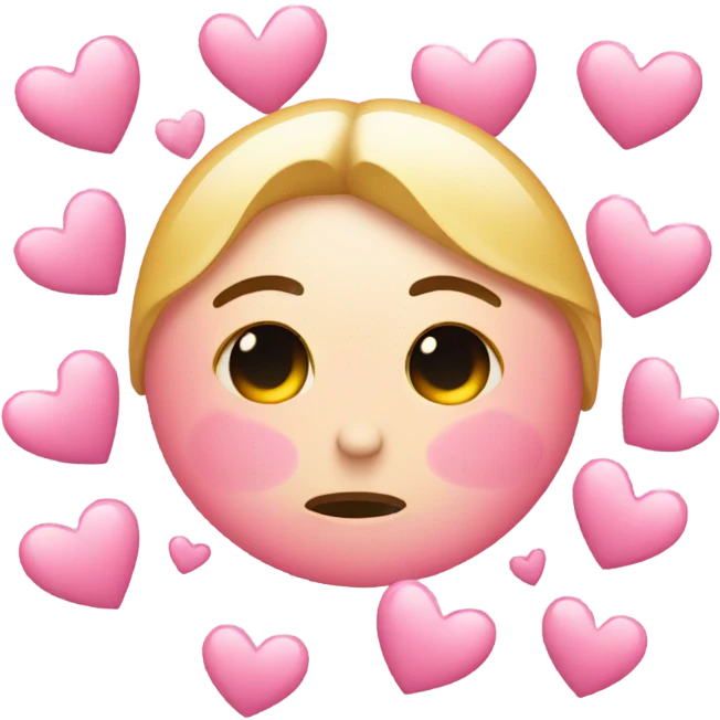 Crying emoji with pink hearts emoji