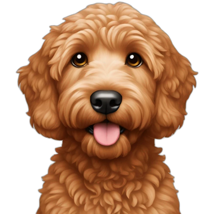 mini goldendoodle red colored emoji