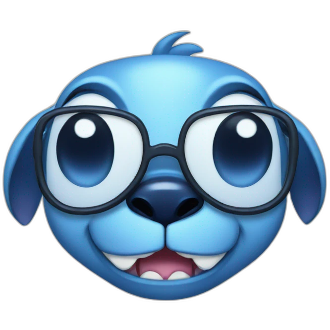 stitch face with glasses from lilo and stitch emoji