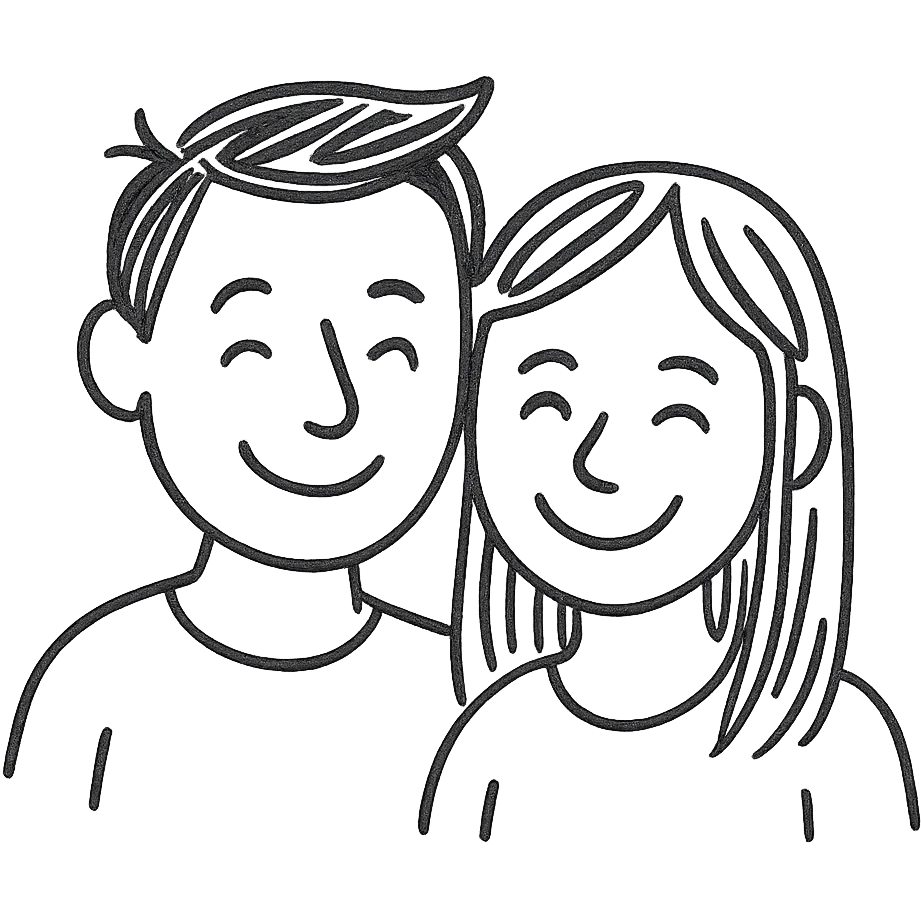 a couple smiling emoji