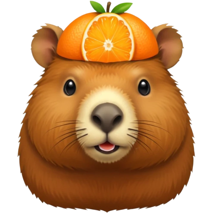 
capybara with orange on head emoji