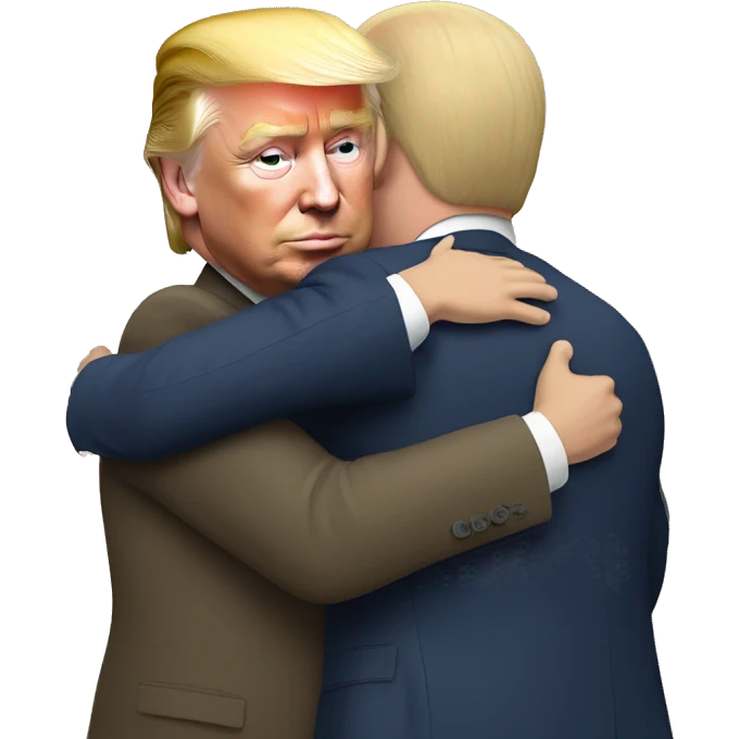 Donald trump hugging with putin emoji