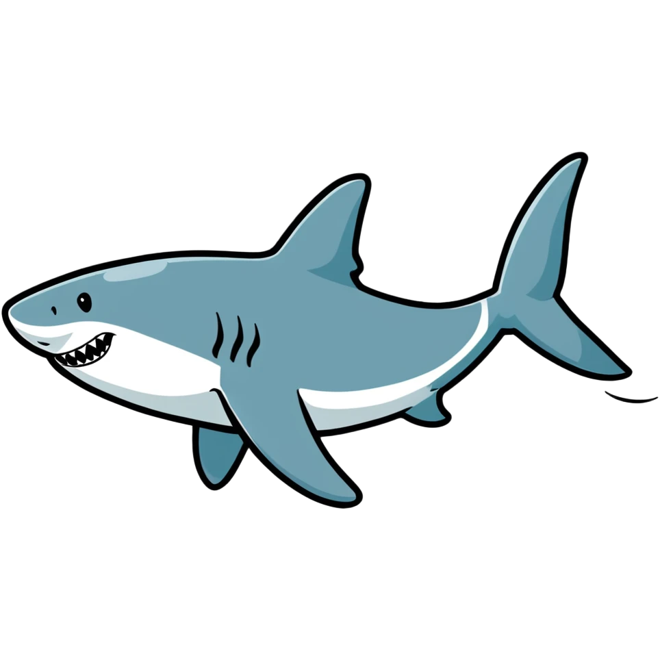 Great white shark swimming emoji