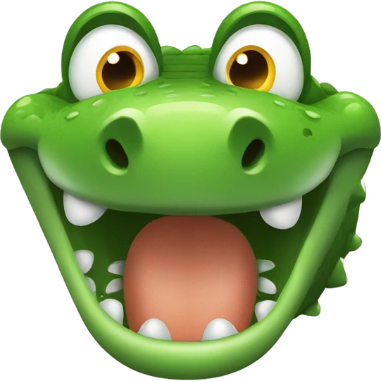 a surprised crocodile emoji