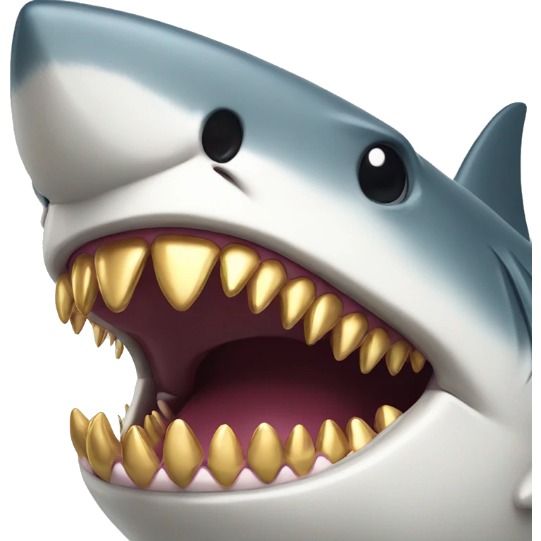 Shark with gold teeth emoji
