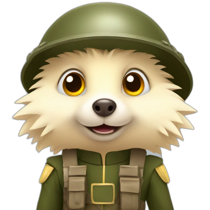 hedgehog as soldier emoji