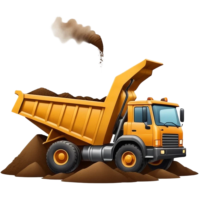 dump truck dumping dirt emoji