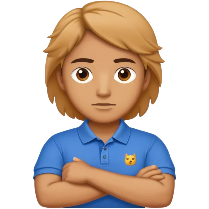 Me with folded arms wearing a polo emoji