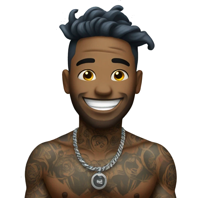 Chill happy face with tattoos emoji