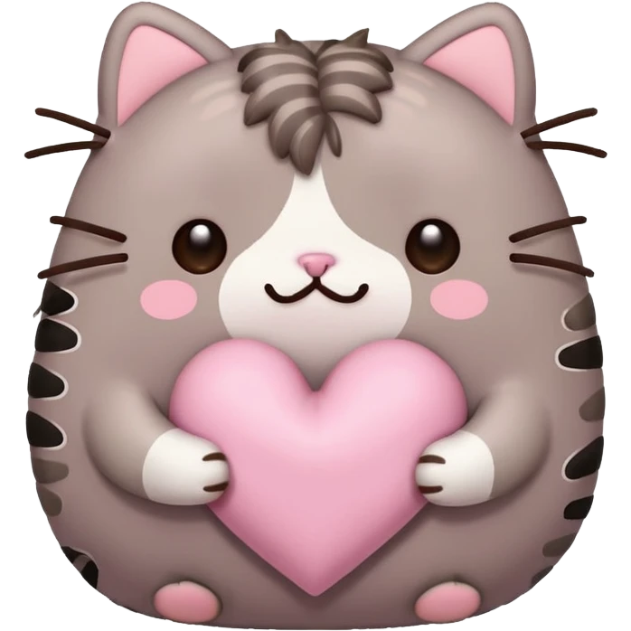 pusheen heart Pink cute emoji