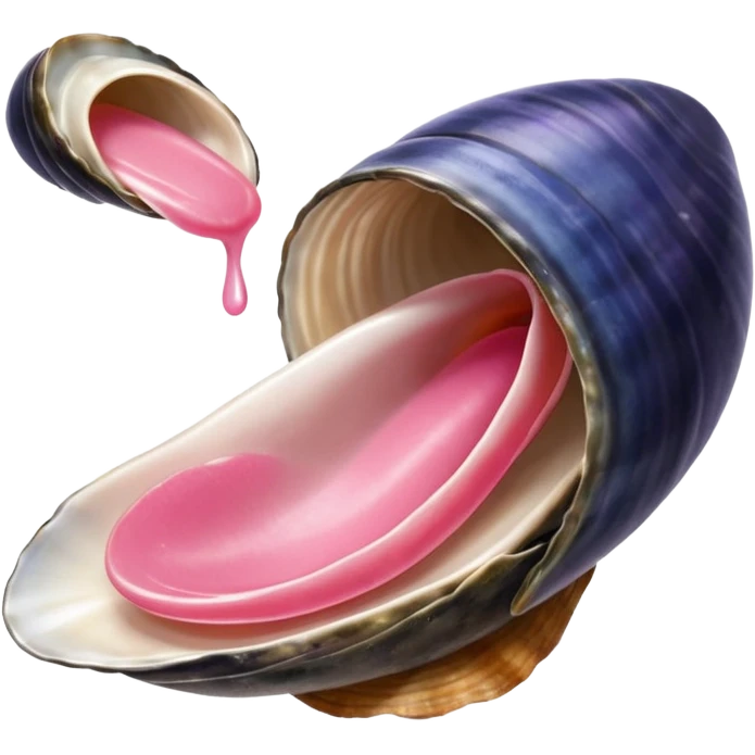 langue qui dépasse d'une bouche et touche une moule ouverte sans coquille emoji