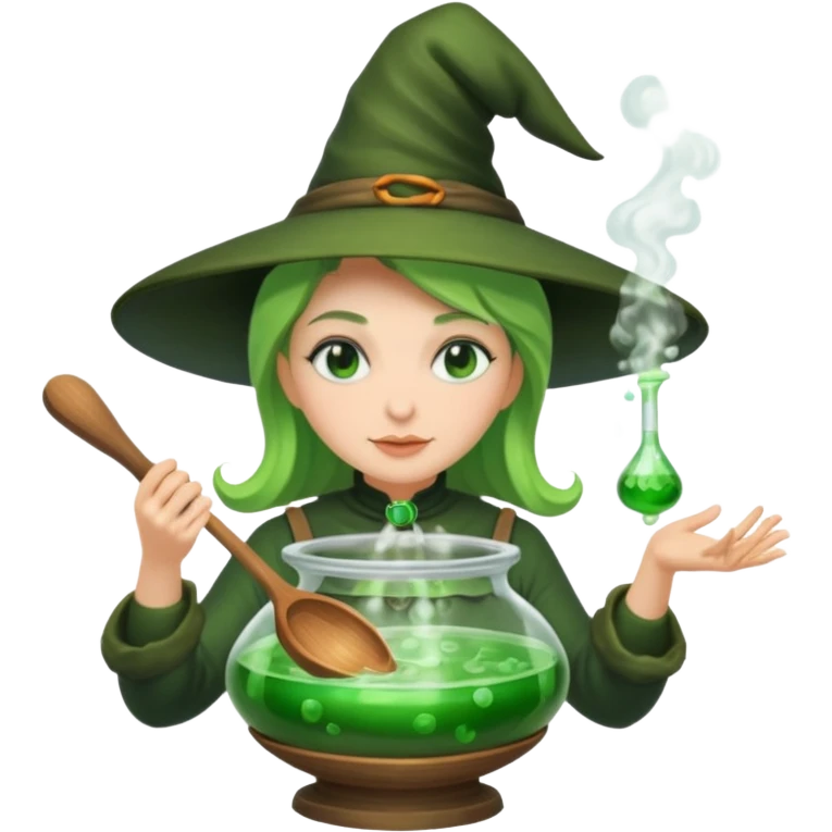 green witch cooking potion emoji