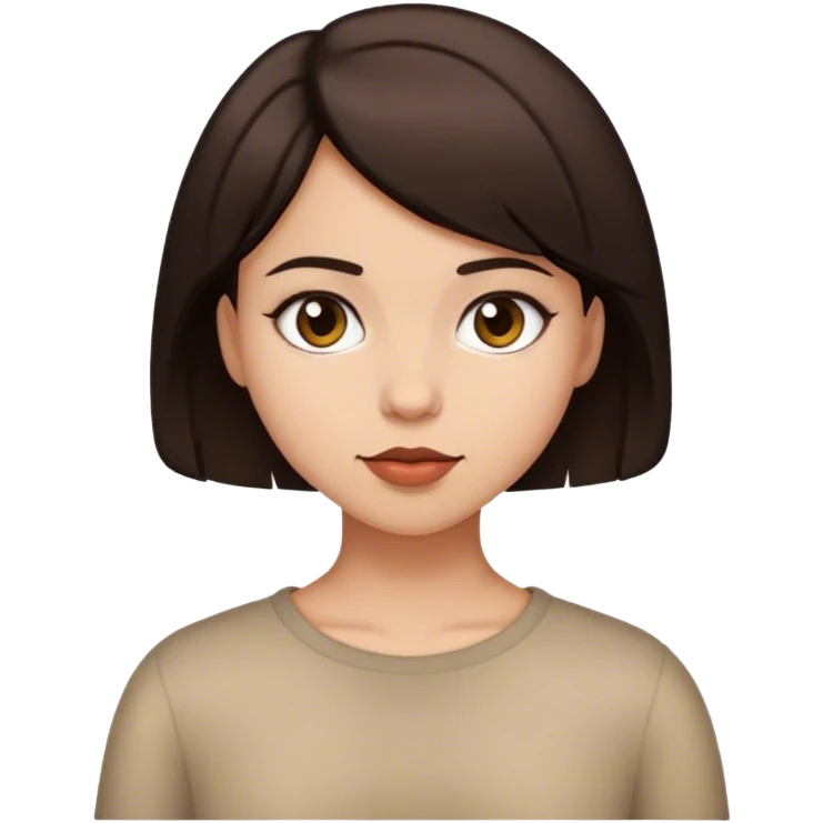 Short dark brown hair girl emoji