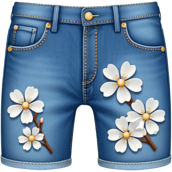 white sakura with a denim texture emoji